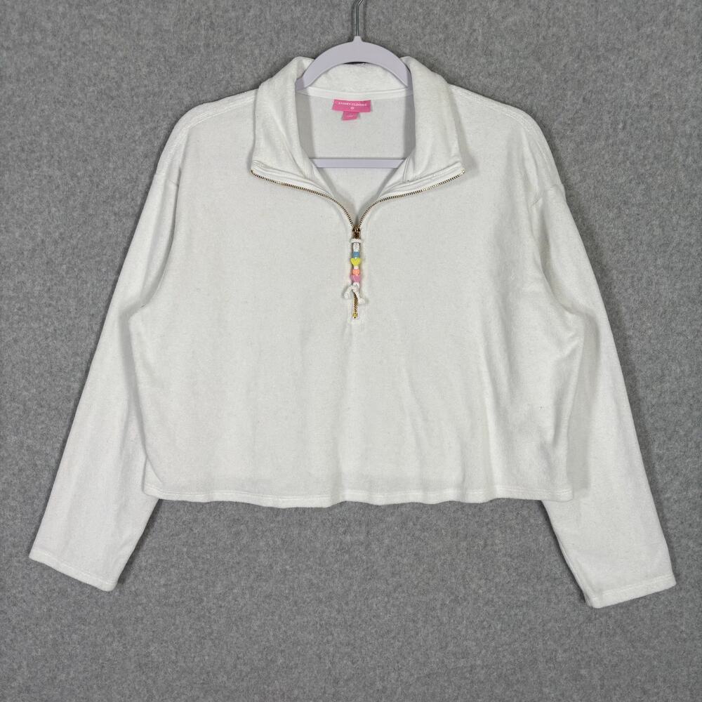 Stoney Clover Lane Sweatshirt Large Crop Terry Cute Girl Sailor Minimal Tennis